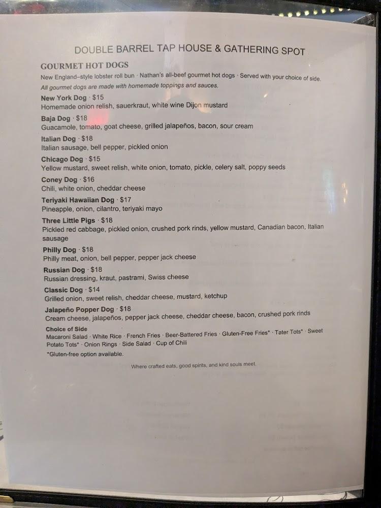 Double Barrel Craft Kitchen and Taphouse Menu image 1