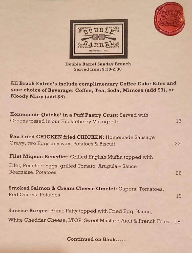 Double Barrel Craft Kitchen and Taphouse Menu image 2