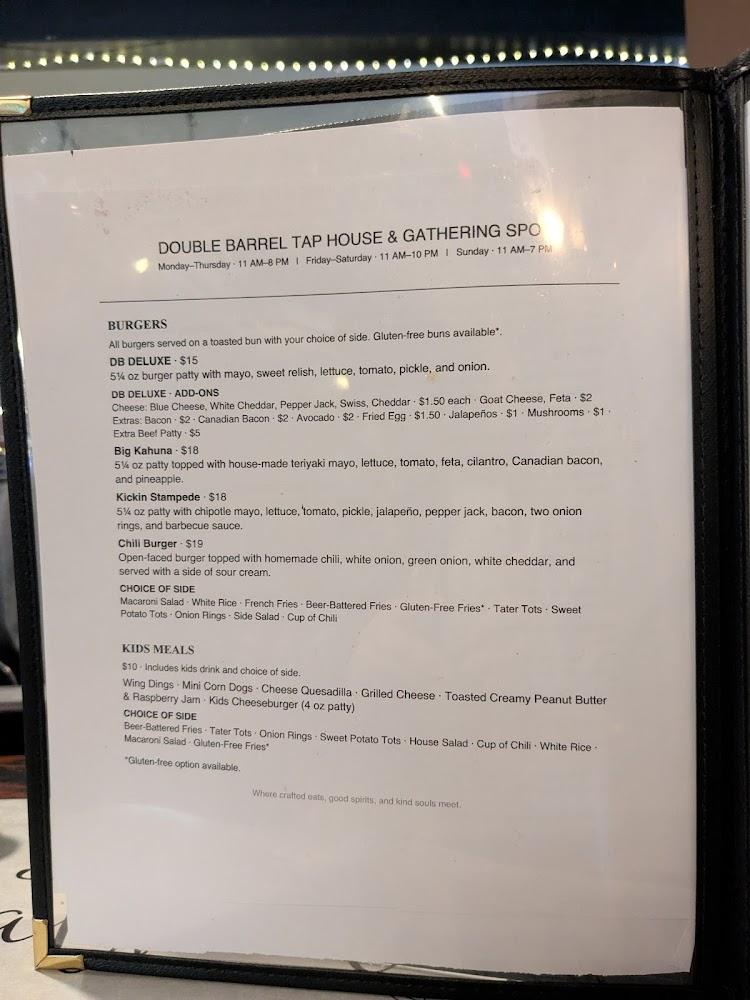 Double Barrel Craft Kitchen and Taphouse Menu image 3